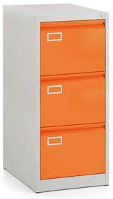 Kovová kartotéka A4 - 3 zásuvky, cylindrický zámok, oranžová - ral 2004