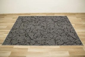 Metrážny koberec Marble 75 mramor, tmavosivý / čierny