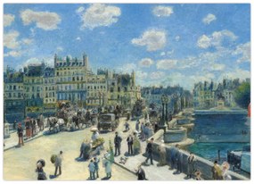 Sklenený obraz - Auguste Renoir, Pont Neuf, Paris, reprodukcia (70x50 cm)