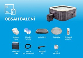 Intex | Vírivý bazén Pure Spa Greystone Deluxe Bubble Spa 4 NP | 11400294