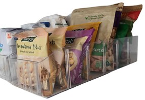 Úložný box, ideálny do špajzy, s etiketou + 2 priehradky, BITO, 40x13 cm