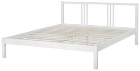 Drevená posteľ 160 x 200 cm biela VANNES Beliani