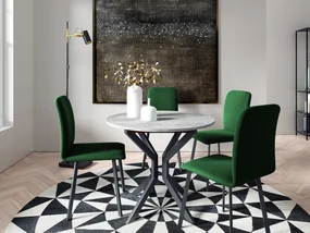 Jedálensky set so 4 stoličkami Kirtore M 90, Farby:: Amor Velvet 4302, Farby:: sivý mramor / čierna