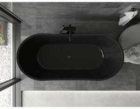 Mexen Montana, voľne stojaca vaňa 170 x 80 cm, čierna,  čierny prepad, 52011708070-70