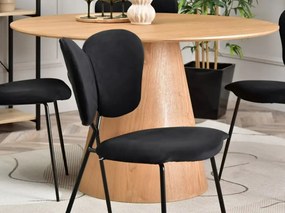 Dizajnová jedálenská stolička FLYN čierna + čierne nohy