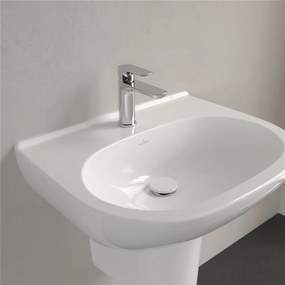 VILLEROY &amp; BOCH O.novo závesné umývadlo s otvorom, bez prepadu, 600 x 490 mm, biela alpská, s povrchom CeramicPlus, 516061R1