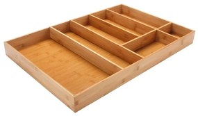 2. akosť - Organizér do zásuvky, do kuchyne, príborník bambusový DELINIA 70 x 45 cm (prehnutá priehradka)