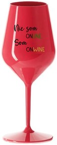 NIE SOM ONLINE SOM ONWINE - červený nerozbitný pohár na víno 470 ml
