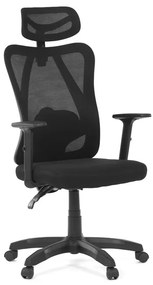 Kancelárska ergonomická stolička MANET — sieťovina / látka, čierna
