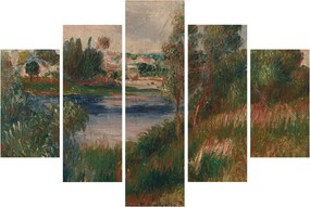 Obraz - Auguste Renoir, Landscape at Vetheuil, reprodukcia (150x105 cm)
