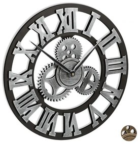 Nástenné hodiny s ozubenými kolieskami RD7636, 40 cm, strieborná