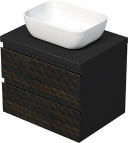 Kúpeľňová skrinka s krycou doskou SAT Cube Way 60x47,5x46 cm hnedá mat CUBE3D46602ZHKD