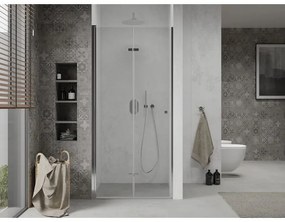 Mexen Lima, skladacie sprchové dvere do otvoru 115 x 190 cm, 6mm číre sklo, chrómový profil, 856-115-000-01-00-D