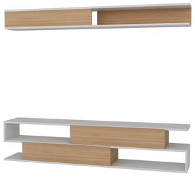 Obývacia stena Simpsonic (teak + biela) . Vlastná spoľahlivá doprava až k Vám domov. 1102577