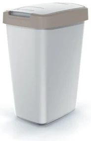 Odpadkový kôš s farebným vekom, 12 l, hnedá / sivá
