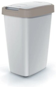 Odpadkový kôš s farebným vekom, 12 l, hnedá / sivá
