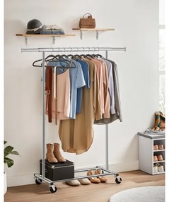 Mobilný stojanový vešiak LINEA strieborný