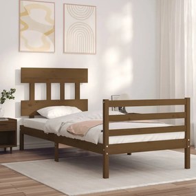 Rám postele s čelom medovohnedý 3FT jednolôžko masívne drevo 3195124
