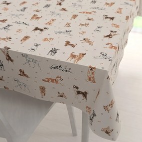 Biante Bavlnený obdĺžnikový obrus Sandra SA-620 Psí kamaráti na krémovom 80x120 cm