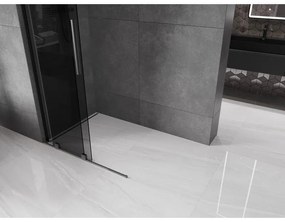 Mexen Velar L, posuvná sprchová zástena Walk-in 110 x 200 cm, 8mm šedé sklo, grafit brúsený, 871-110-003-43-66