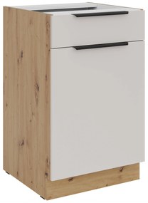 Dolná kuchynská skrinka pod drez Sayla 50 D 1F 1S BB (kašmír + dub artisan). Akcia -20%. Vlastná spoľahlivá doprava až k Vám domov. 1121414