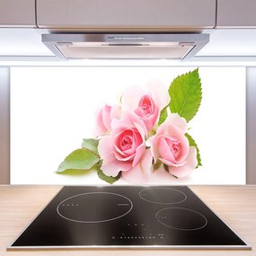 Sklenený obklad Do kuchyne Ruže kvety príroda 120x60 cm