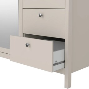 Sivobéžová šatníková skriňa so zrkadlom 150x199x58 cm Madrid – Tvilum