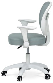 Detská pracovná stolička DINO — sieť / látka, mentolová