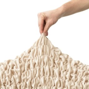 Bielastické poťahy VELVET béžové kreslo (š. 60 - 110 cm)