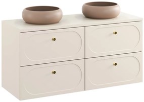 Závesná skrinka Donna s umývadlami 120 cm piesková