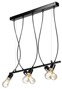 Luster na lanku TARO 5xE27/60W/230V čierna