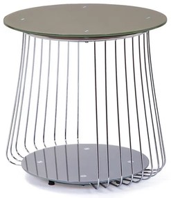 Odkladací stolík Rivoli, kov/cappuccino sklo