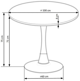 Jedálenský stôl CARMELO 75x100 cm čierna/hnedá