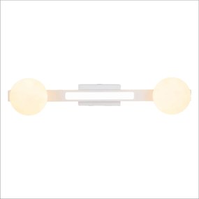 Nástenné svietidlo Magnet1, 2x biele sklenené tienidlo + 1x LED 13W, w