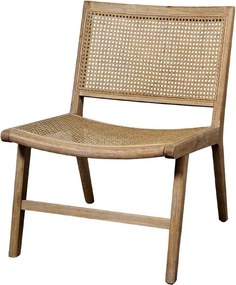 Prírodné drevené kreslo s výpletom Lounge French chair - 57*62*79 cm