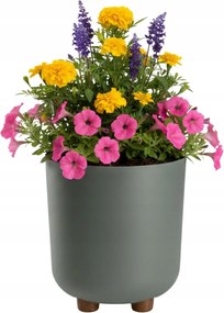 Sada 2 ks květináčů Terra 21x19,3/27,4x24,2 cm šedá/zelená