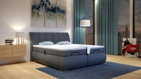 Posteľ boxspring s polohovaním Meryl 180x200 cm, antracitová látka