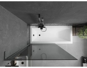 Mexen Next L, 1-krídlová vaňová zástena 100 x 150 cm, 6mm šedé sklo, grafitový profil, 895-100-000-03-40-95