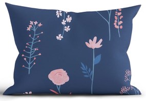 Bavlnená obliečka na vankúš Renforcé 50 × 70 cm - Vlčie maky tmavo modré