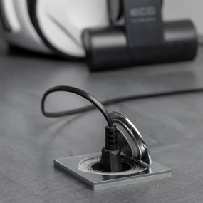 Brilagi - Vonkajšia vstavaná podlahová zásuvka IP55 matný chróm štvorcový