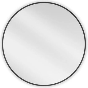 Mexen Loft, okrúhle kúpeľňové zrkadlo 75 cm, farba rámu čierna matná, 9850-075-075-000-70