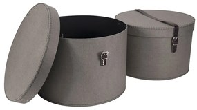 Sivé kartónové úložné boxy v súprave 2 ks s vekom ø 37,5x25,5 cm Rut Canvas Paper Laminate – Bigso