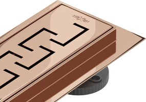 Mexen Flat 360° M15 lineárny otočný odtok 90 cm, ružové zlato - 1624090-40