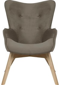 Svetlohnedé zamatové kreslo Niko – Ropez