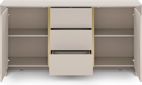 Komoda Sorrenti 168 cm - kašmírová / zlatá