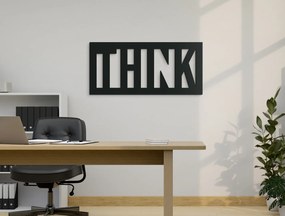 drevko Drevený nápis na stenu Think Rozmer obrazu: 20,5 x 44,5 cm, Farba dekorácie: Čierna