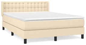 Posteľný rám boxspring s matracom krémový 140x200 cm látka