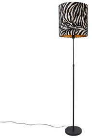 Stojacia lampa čierny odtieň zebra design 40 cm nastaviteľný - Parte