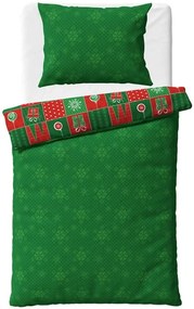 Bavlnené posteľné obliečky - motív Vianočný Patchwork - 100% bavlna renforcé - 70 x 90 cm + 140 x 200 cm