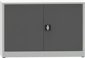 Dielenská policová skriňa na náradie KOVONA JUMBO, 1 polica, zváraná, 800 x 1200 x 600 mm, sivá / tmavo sivá